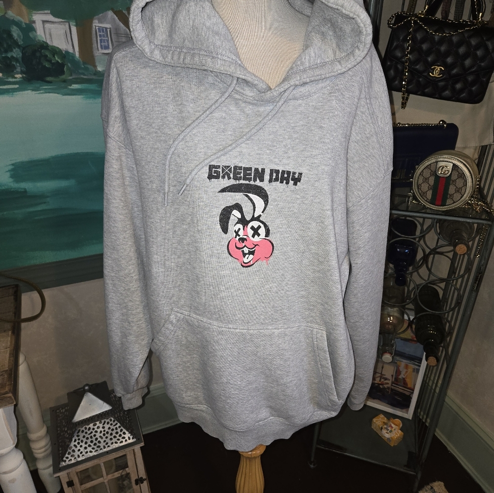 Green Day Awesome as Fxxk bunny grey band hoodie oversized medium